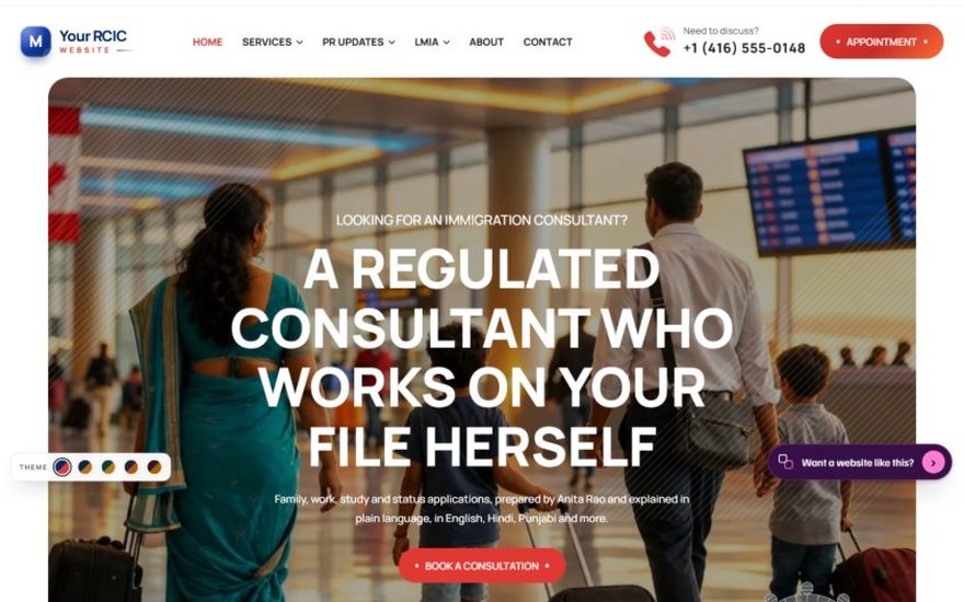 The live demo: a consultant website with the draw, processing time and calculator tools installed
